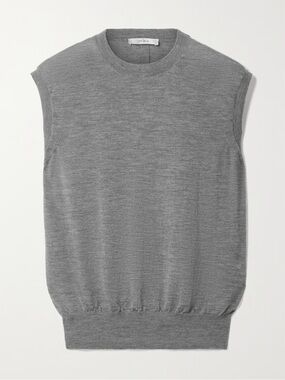 The Row Balham Crewneck Sleeveless Sweater Vest Gray size S